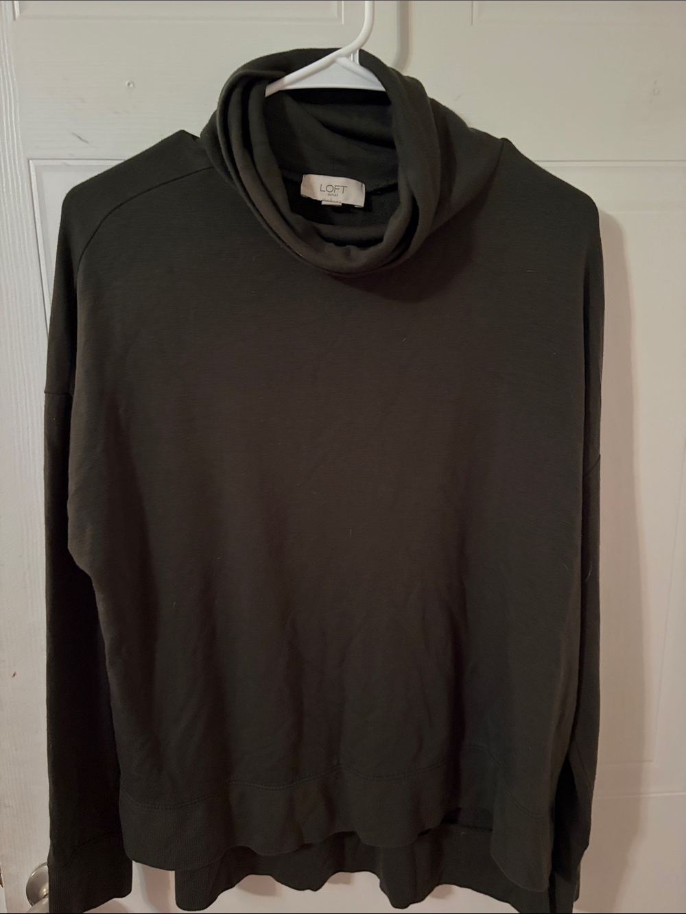 LOFT Dark Olive Cowl Neck Turtleneck